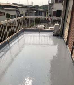 春日井市にて防水塗装トップコート完了